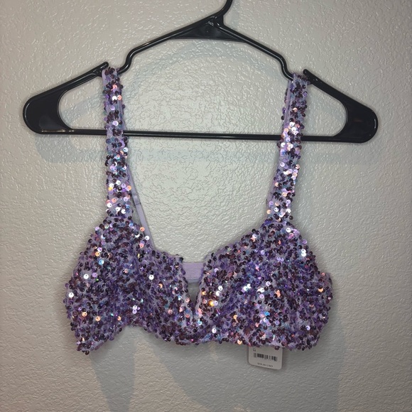 Free People Purple Floral Bra Intimates - Picture 2 of 4